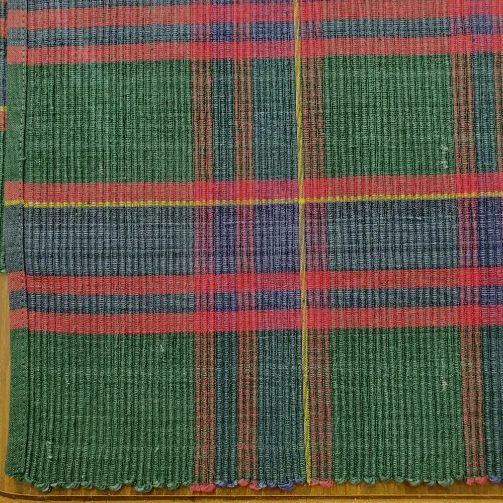 Cloth Placemats 2 Red Green Blue Plaid 13.75x19